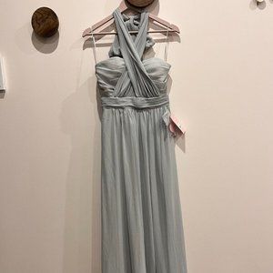 NWT Birdy Grey Grace Convertible Dress - Dove Grey S (Halter, Off the Shoulder)